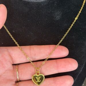 Louis vuttion Gold Heart Pendant Necklace